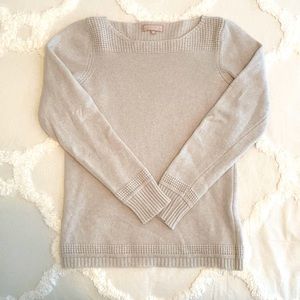Grey wool blend crew neck sweater
